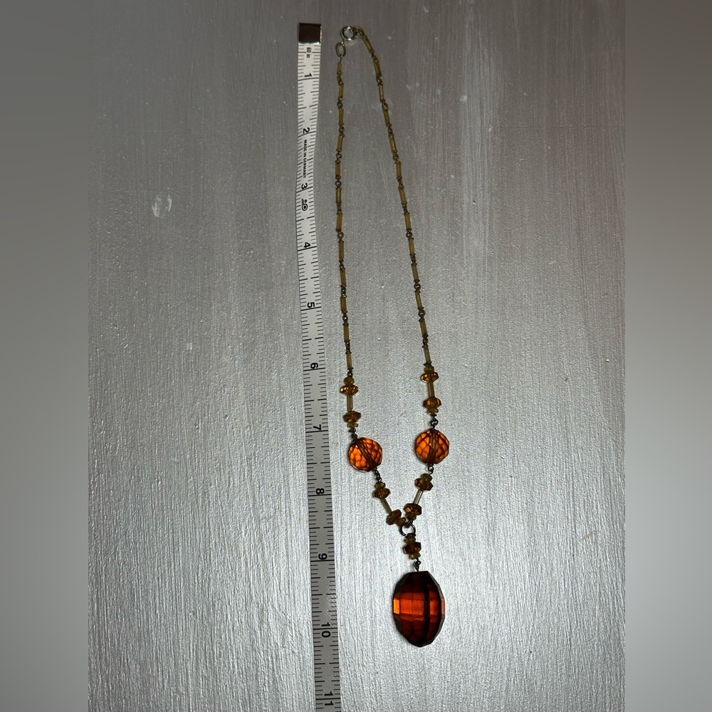 Vintage Amber-Colored Necklace - Picture 5 of 5